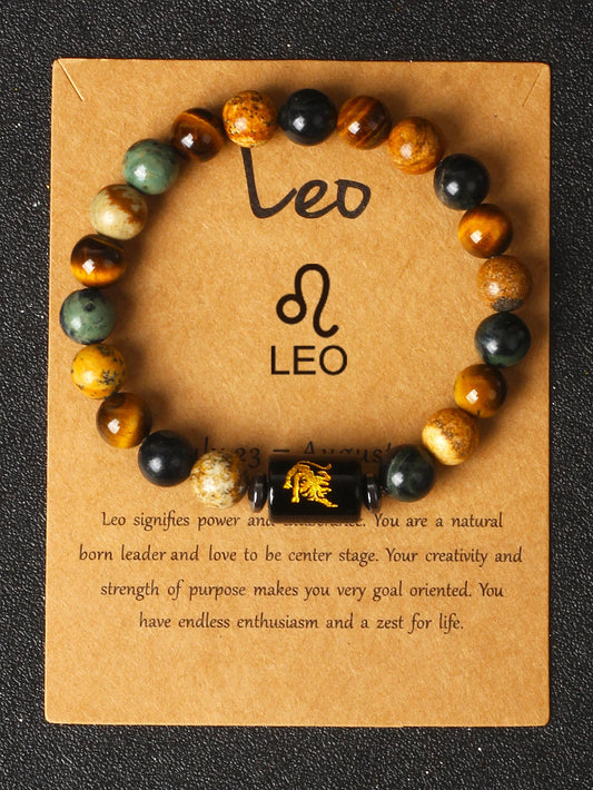 Tiger Eye Bracelet with Leo Charm – Healing Crystal Jewelry